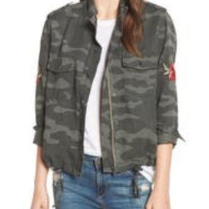 RAILS Collins Camo Rose Patch Military Jacket Small